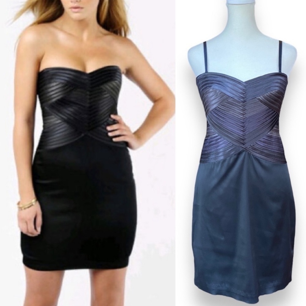 Bcbgmaxazria Sleeveless Bandage Bodycon Mini Dress in Smoke Combo Size 4